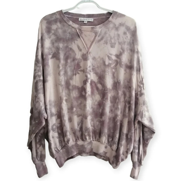 Young Fabulous & Broke Juliette Purple Tie Dye Sweater with Dolman Sleeves XS - Picture 1 of 16